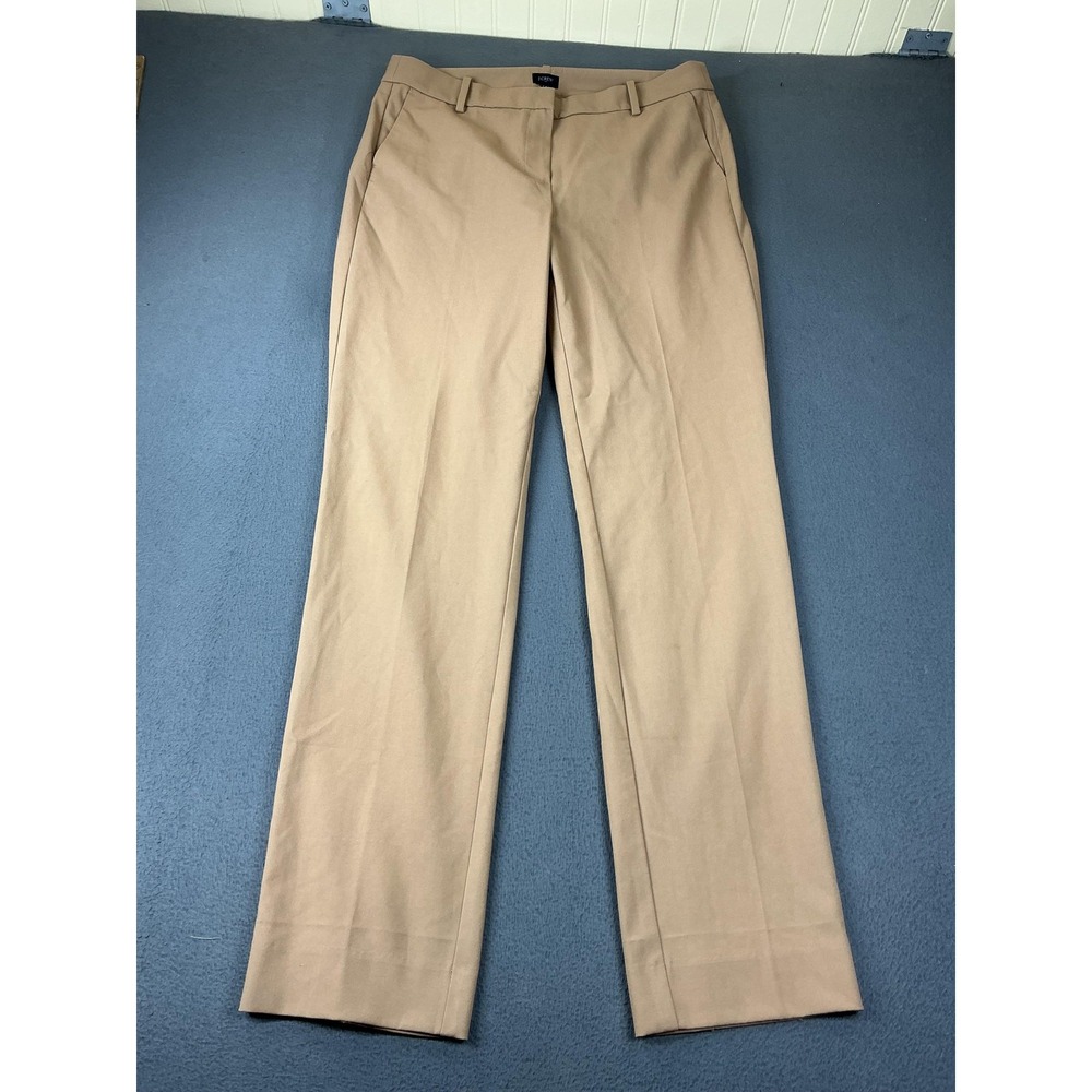 J.CREW Pants Womens 12 Tall Beige Dress Pants Twill Stretch Business Flat Front